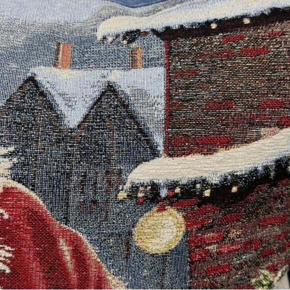 Caldeira Christmas Santa Claus Holiday Village Decorative Pillow Tapestry 14x26 - Picture 3 of 12